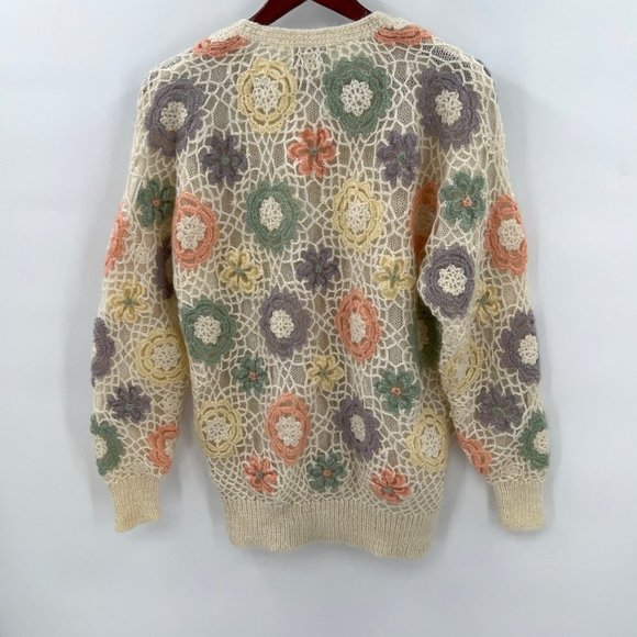 Vintage  Floral Crotchet Sweater - Picture 5 of 9